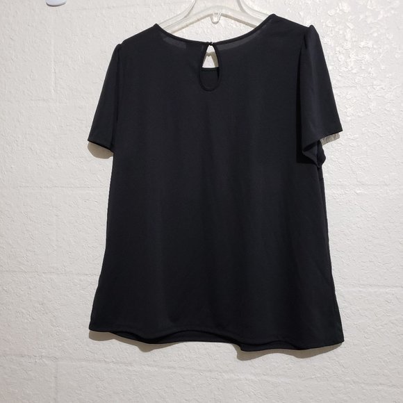 NWT Worthington Black Flounce Sleeve Top Size 0X - Picture 15 of 16